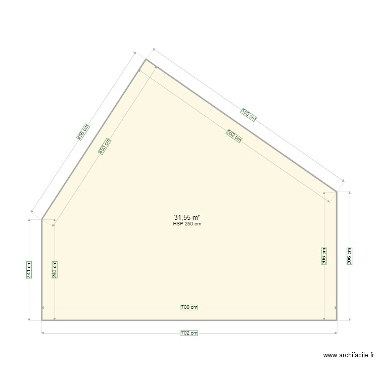 essai 2. Plan de 1 pièce et 32 m2