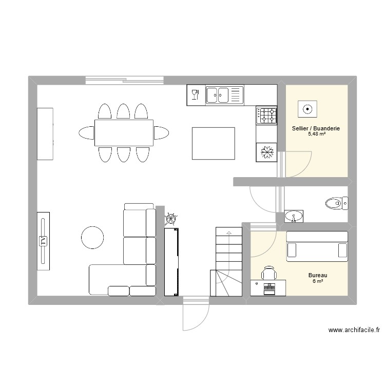 Plan Chloé (la meilleure). Plan de 2 pièces et 11 m2