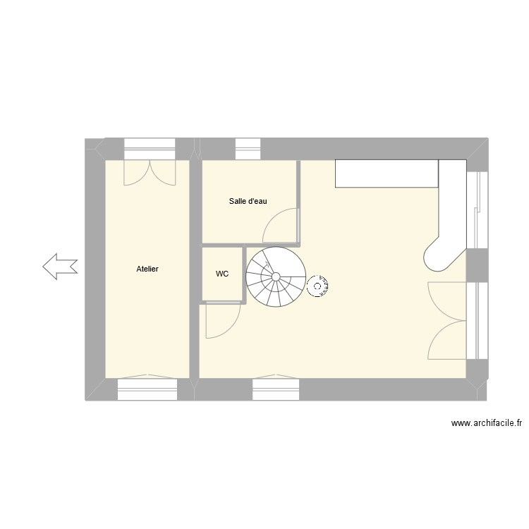 Amenagement_RdC_1. Plan de 3 pièces et 42 m2