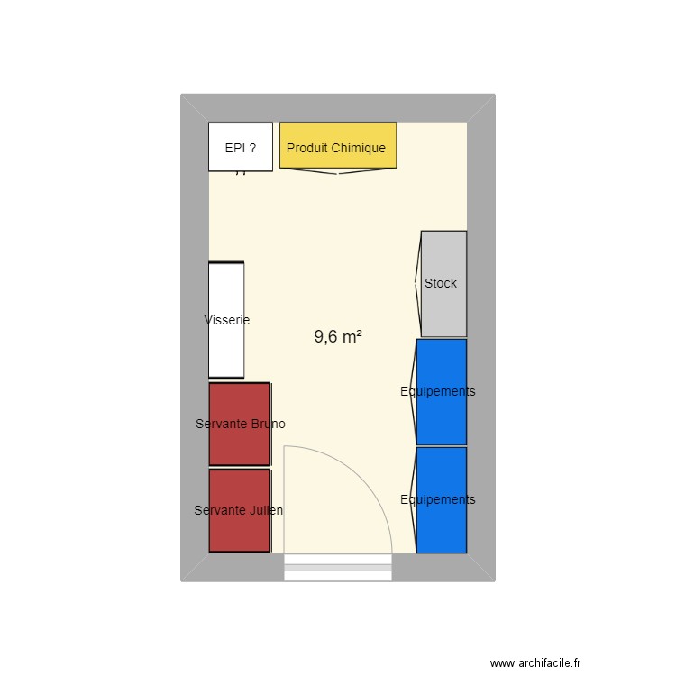 Plan Local 5S KRO. Plan de 1 pièce et 10 m2