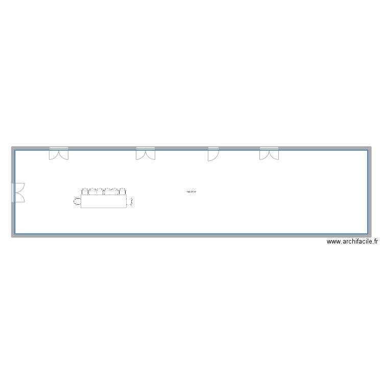 plan de table. Plan de 1 pièce et 162 m2