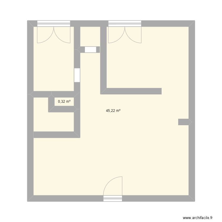 maison. Plan de 2 pièces et 46 m2