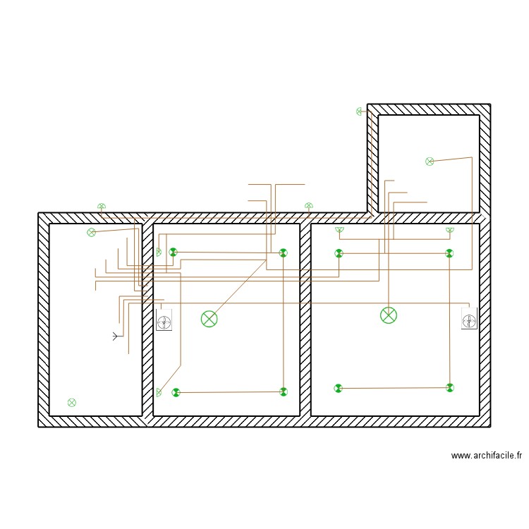 Plan A-A. Plan de 4 pièces et 46 m2