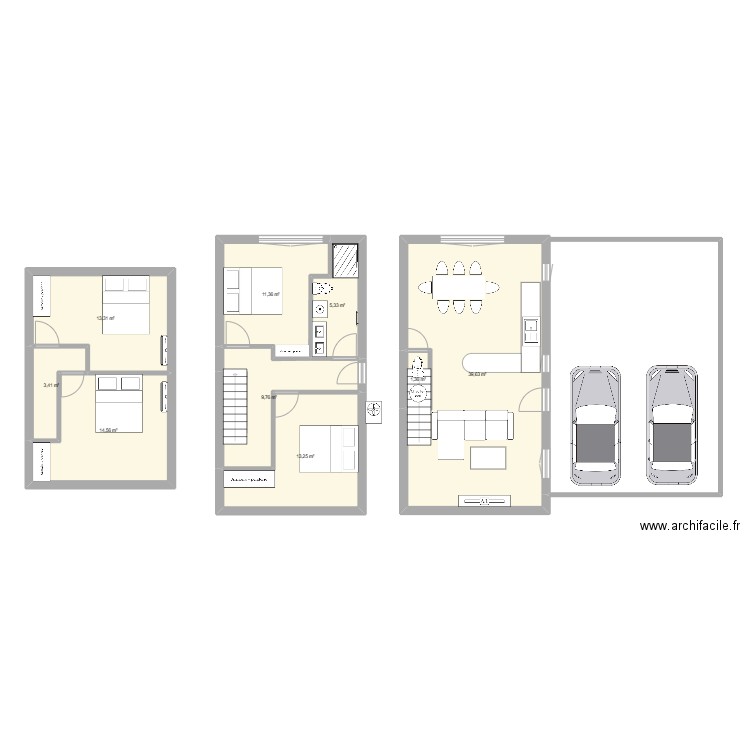 maison. Plan de 9 pièces et 112 m2