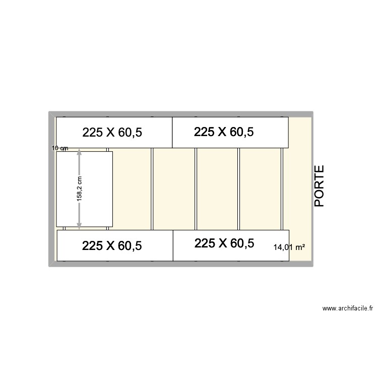 Garage. Plan de 1 pièce et 14 m2