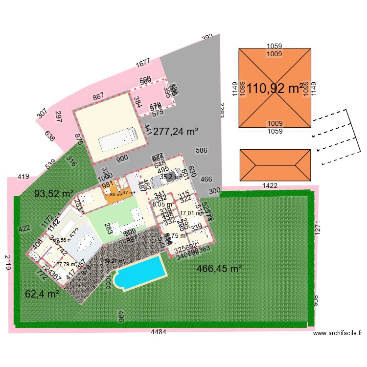 MAISON DAMAS. Plan de 12 pièces et 454 m2