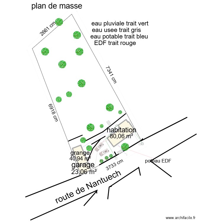 plan de masse14. Plan de 3 pièces et 144 m2