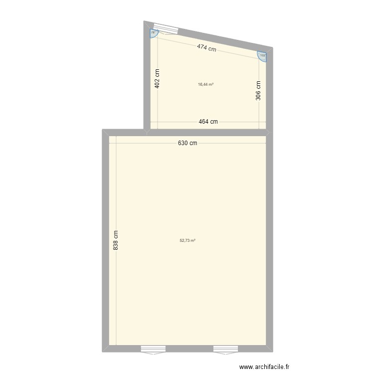 projet appartement salins . Plan de 2 pièces et 69 m2