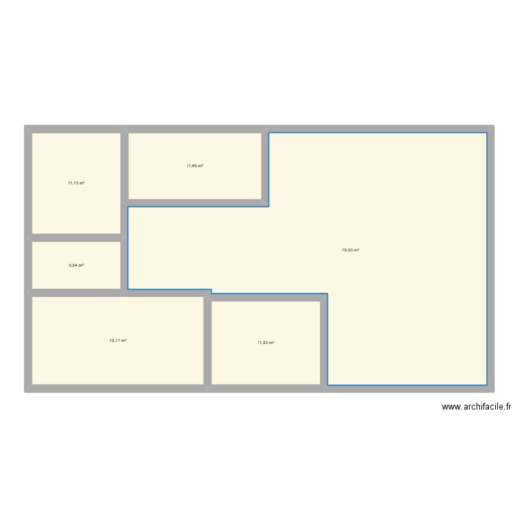 plan simple . Plan de 6 pièces et 140 m2