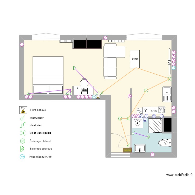 Picpus. Plan de 4 pièces et 31 m2