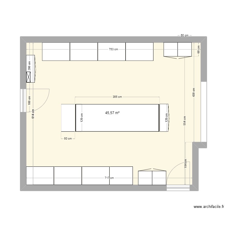 450-Futur. Plan de 1 pièce et 46 m2