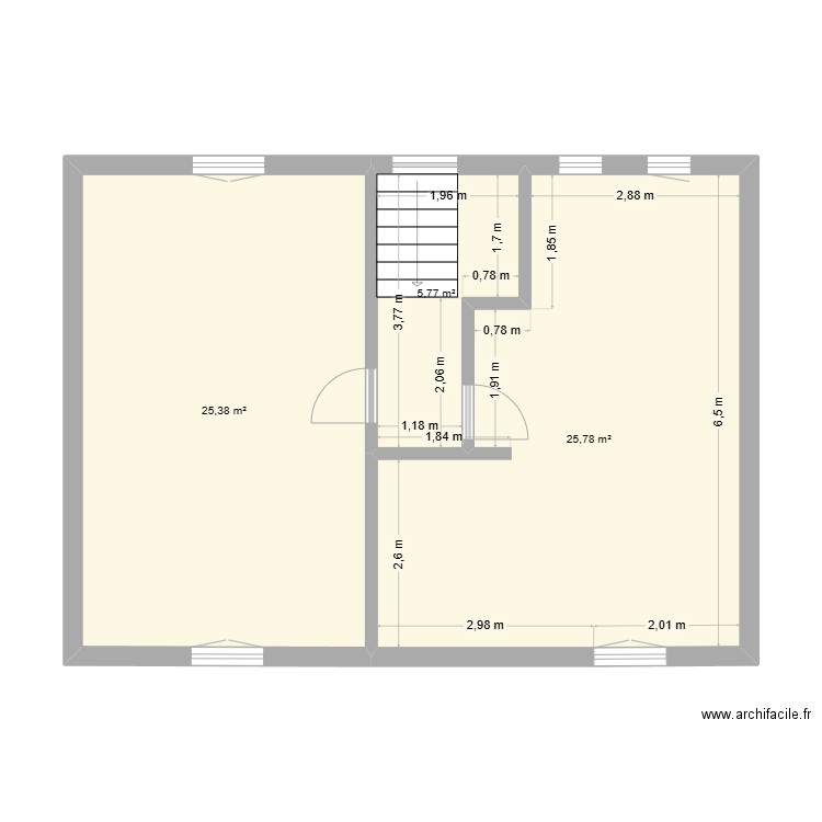 DOCTEUR FOURNIER  1ER. Plan de 3 pièces et 57 m2