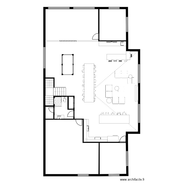 Grondin Garage videBON. Plan de 8 pièces et 224 m2