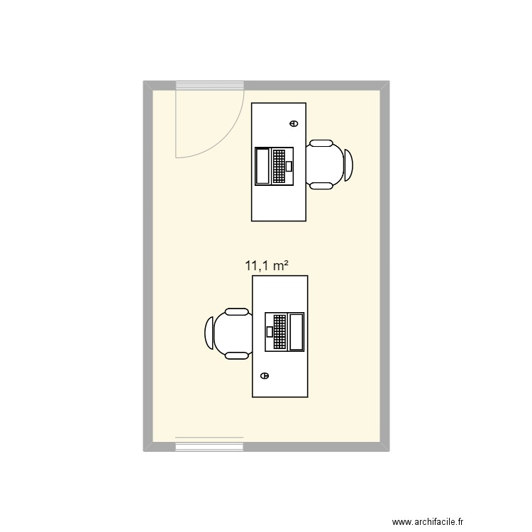 CN211. Plan de 1 pièce et 11 m2