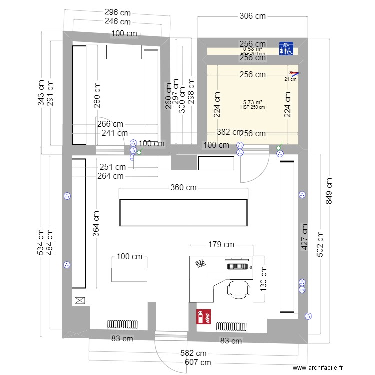 Plan mag vide. Plan de 2 pièces et 6 m2