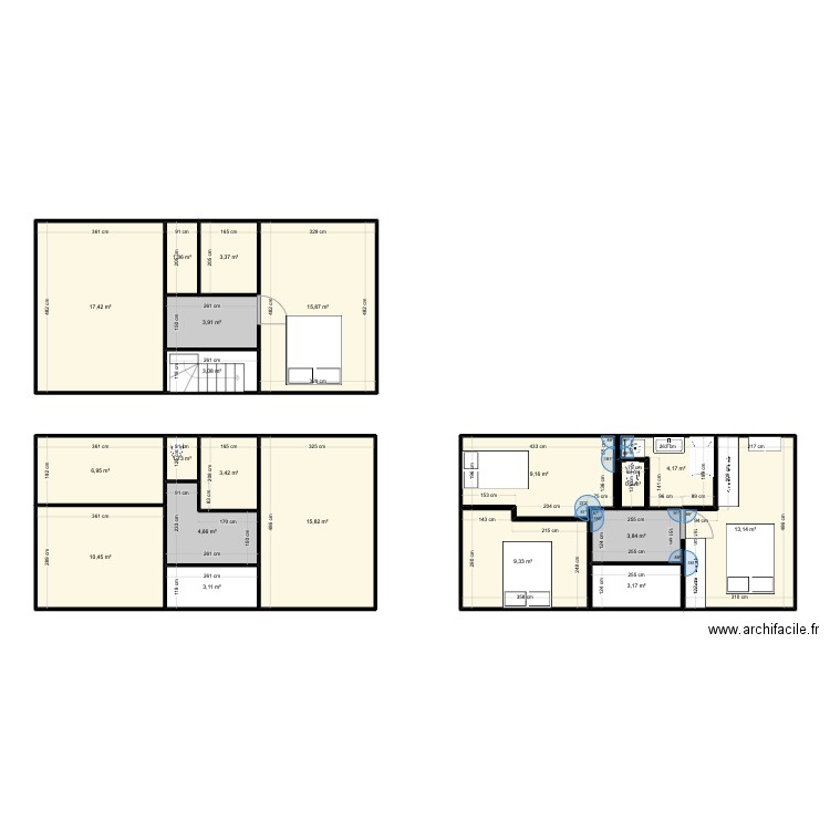 étagev20241019. Plan de 20 pièces et 135 m2