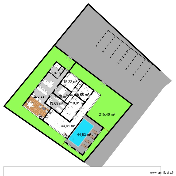 MAISON. Plan de 18 pièces et 1262 m2