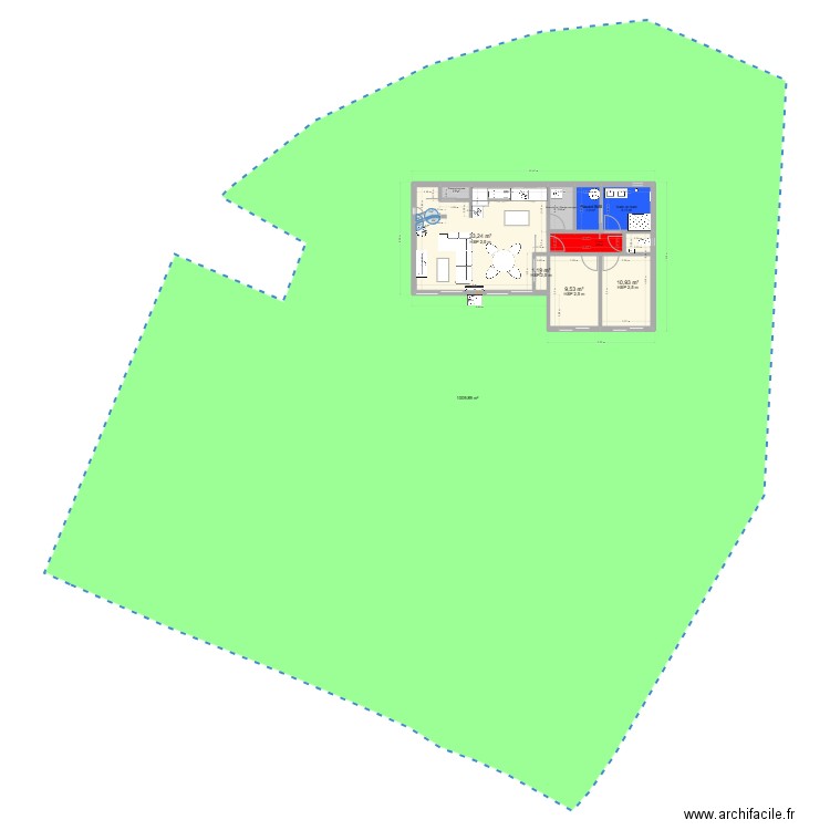 mob 3 cadastre. Plan de 9 pièces et 72 m2