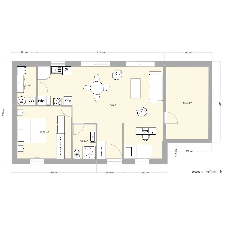 bis. Plan de 5 pièces et 77 m2