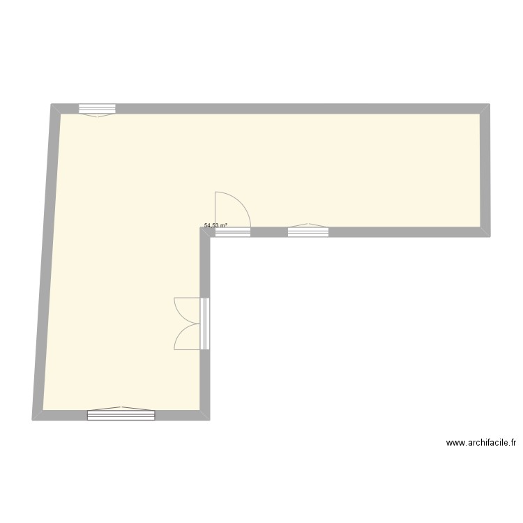 plan avant travaux. Plan de 1 pièce et 55 m2