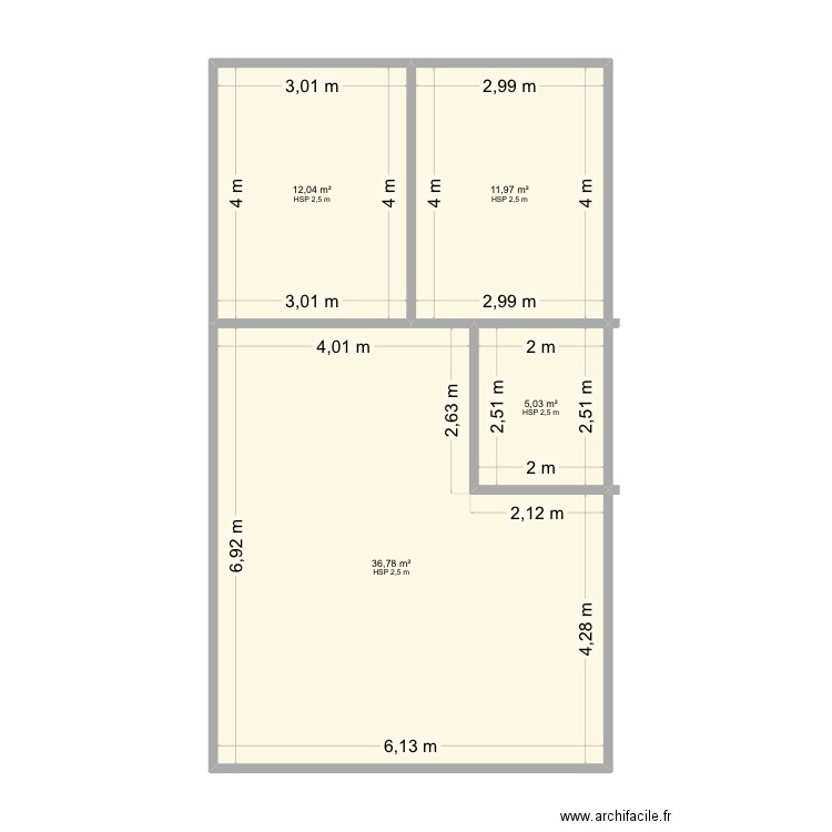 Afaahiti . Plan de 4 pièces et 66 m2