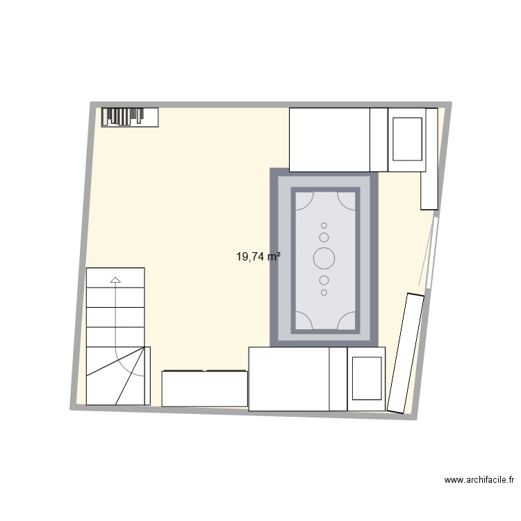 LA BICOQUE COMBLES. Plan de 1 pièce et 20 m2