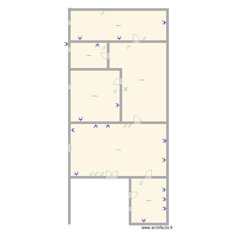 Maison chris. Plan de 6 pièces et 259 m2