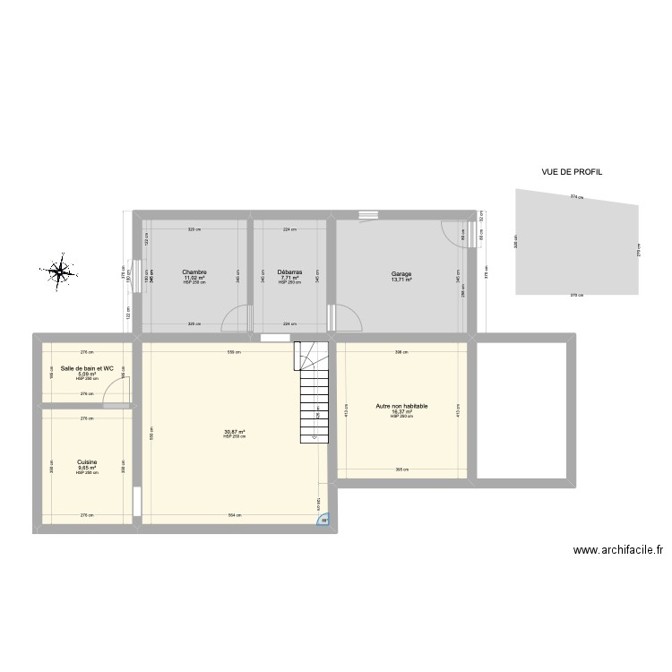 plan extension . Plan de 7 pièces et 94 m2