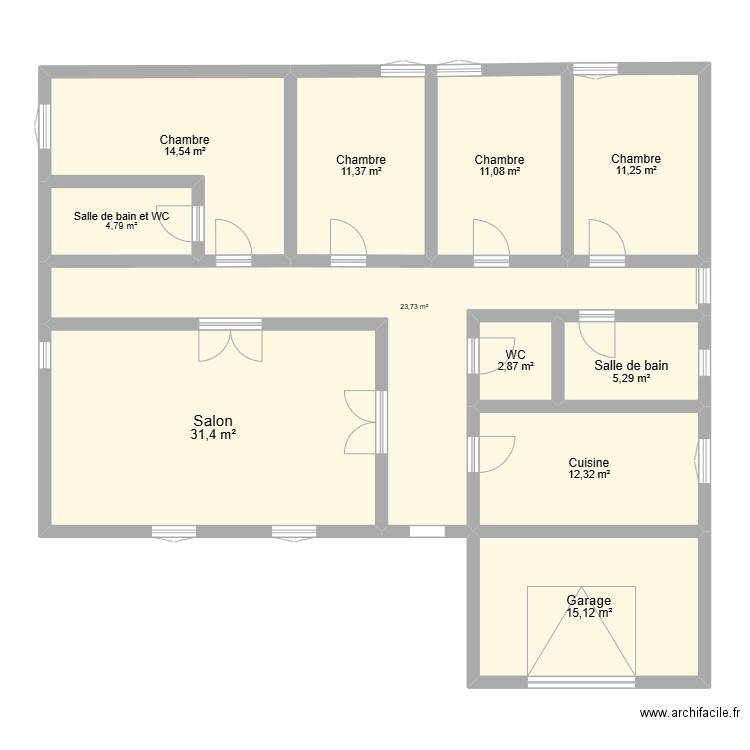 Plan sénégal 2. Plan de 11 pièces et 144 m2