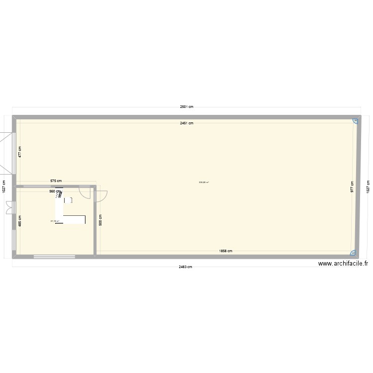 ct07. Plan de 2 pièces et 237 m2