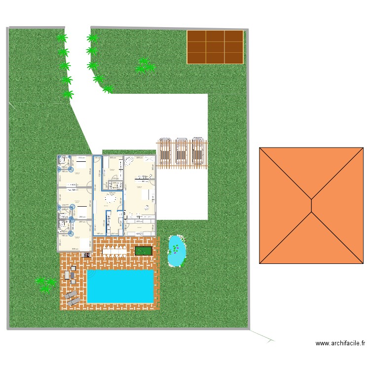 plan maison. Plan de 11 pièces et 178 m2