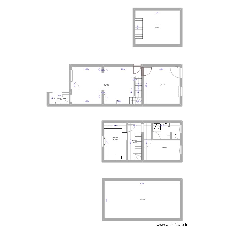 Vincent-3. Plan de 8 pièces et 131 m2