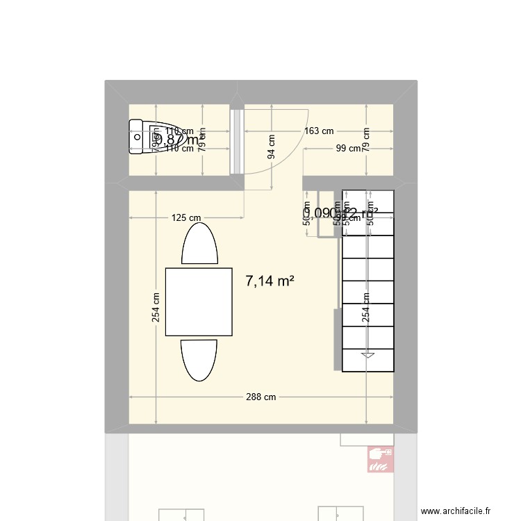 lot soin galerie gare amenagement mezzanine. Plan de 5 pièces et 27 m2