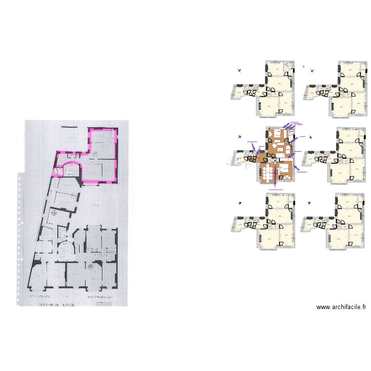 Montparnasse 2. Plan de 102 pièces et 530 m2