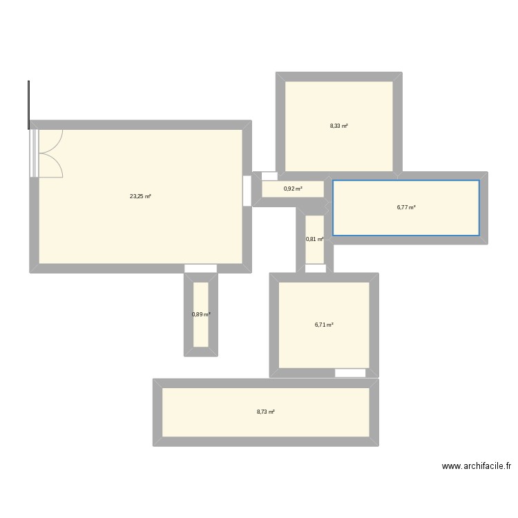 shaina. Plan de 8 pièces et 56 m2