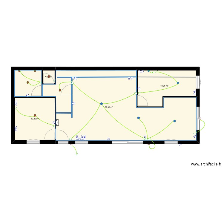 Plan Elec Eric. Plan de 4 pièces et 74 m2