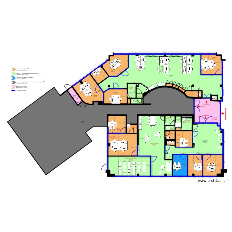 Narbonne Surfaces. Plan de 63 pièces et 647 m2