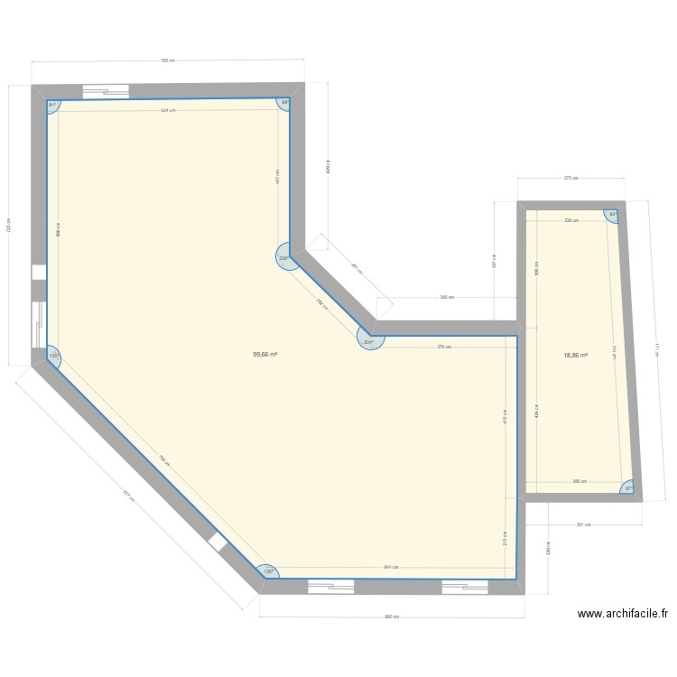 Champlain 3. Plan de 2 pièces et 119 m2