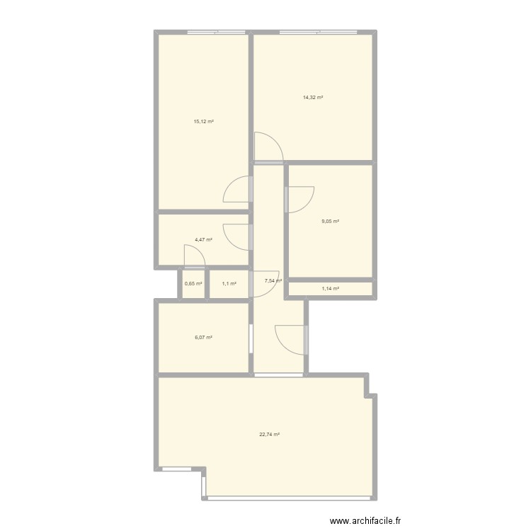 st iedesbald. Plan de 10 pièces et 82 m2