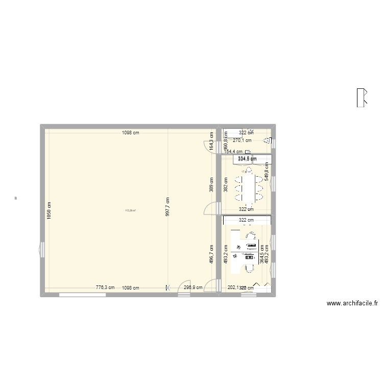 Maison benoit  version 2 . Plan de 3 pièces et 149 m2