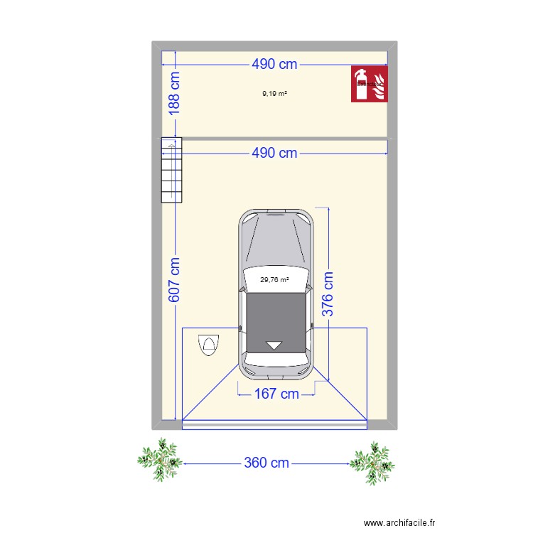 boutique SAGHIR. Plan de 2 pièces et 39 m2