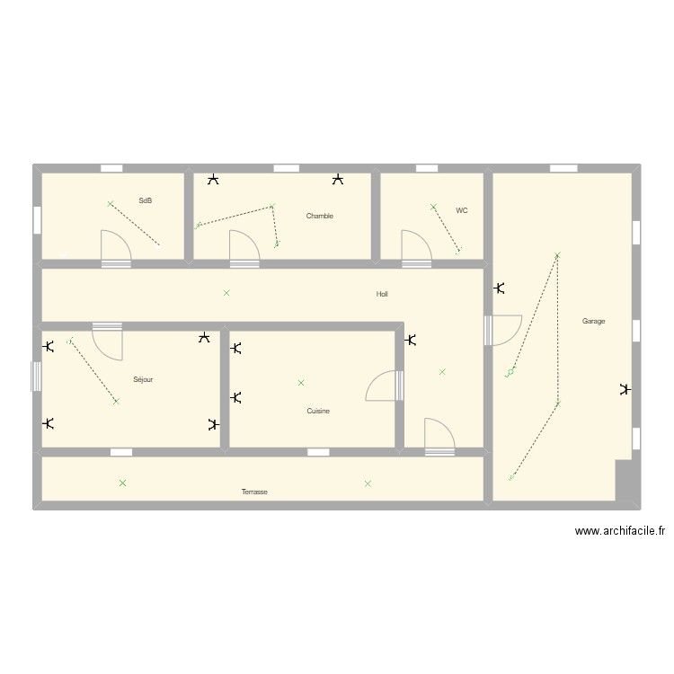 Hermann. Plan de 8 pièces et 128 m2