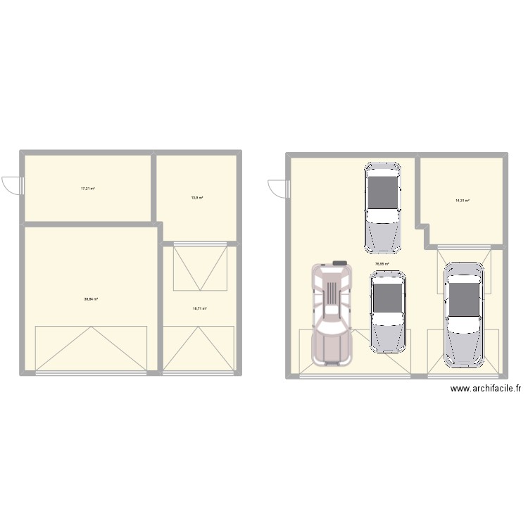 garage. Plan de 6 pièces et 180 m2