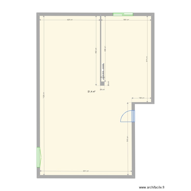 maison. Plan de 1 pièce et 81 m2