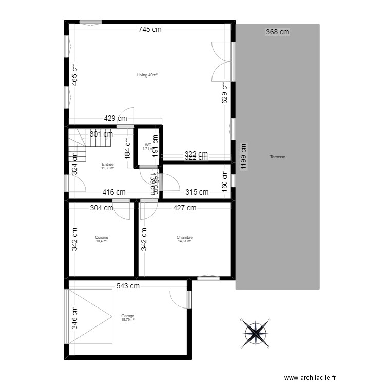 Test C21. Plan de 7 pièces et 146 m2