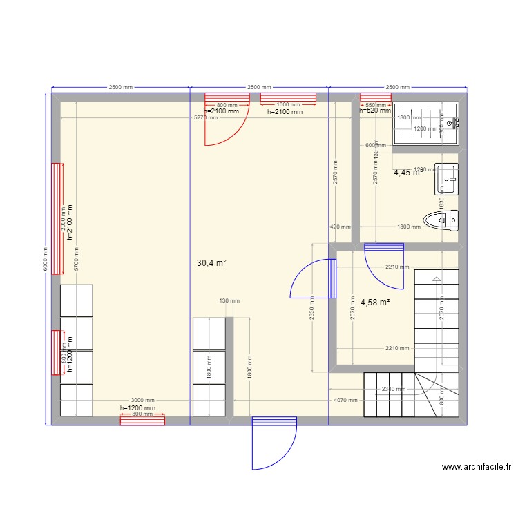 Жанна 2 эт. Plan de 8 pièces et 78 m2