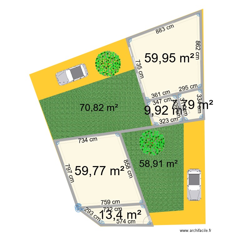 projet Cenon. Plan de 5 pièces et 151 m2