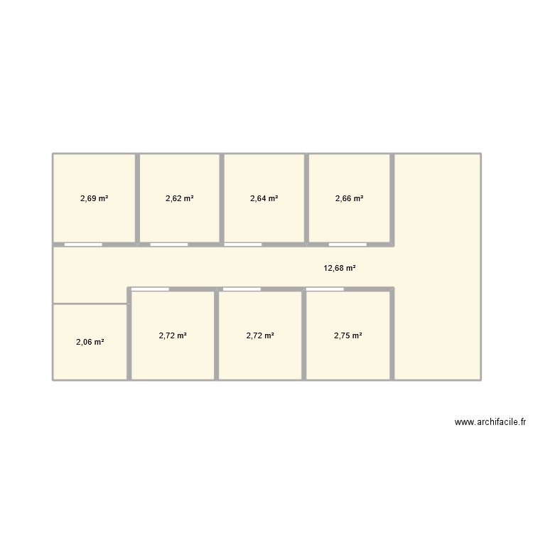 la mer 3. Plan de 9 pièces et 34 m2