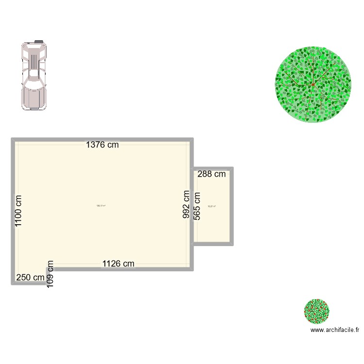 plan 2 extension lamande lecuyer. Plan de 2 pièces et 155 m2