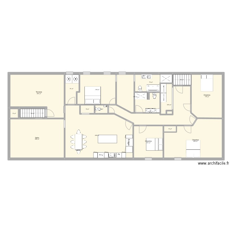 Planta 2 .3. Plan de 17 pièces et 212 m2